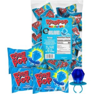 Ring Pop All Blue Raspberry Lollipop Candy 30ct